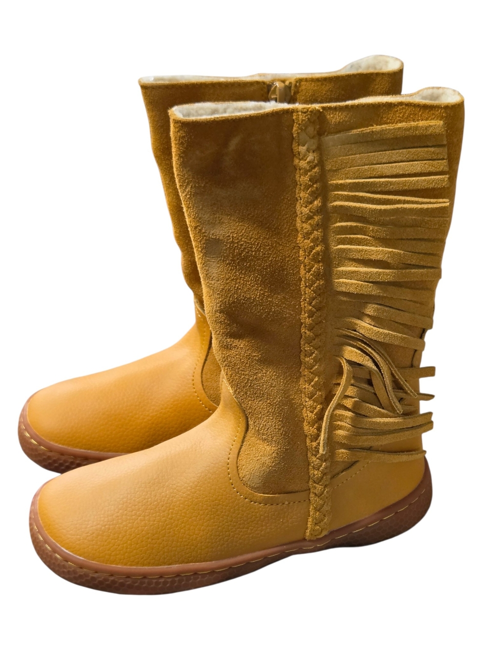 NWT Livie & Luca girls Sonoma Butterscotch Mustard Fringe Mid-Calf Boots 13
